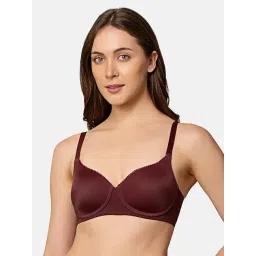 Triumph Maroon Half Coverage T-Shirt Bra-picture-12