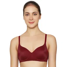 Triumph Maroon Lace Half Coverage T-Shirt Bra-picture-17