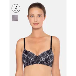 Triumph Microfibre Padded Wireless Printed And Solid T-Shirt Bra - Pack of 2-picture-36