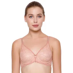Triumph Peach Lace Non Padded Bra-picture-38