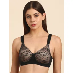 Triumph Women Black & Beige Full Coverage Non Wired Lace Everday Bra110I614 image 1