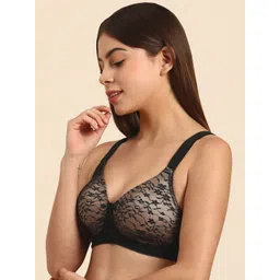 Triumph Women Black & Beige Full Coverage Non Wired Lace Everday Bra110I614 image 2