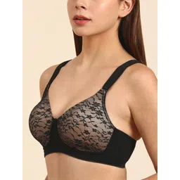 Triumph Women Black & Beige Full Coverage Non Wired Lace Everday Bra110I614 image 4