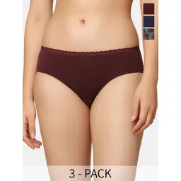 Triumph Women Pack Of 3 Printed Mid-rise Hipster Briefs-picture-34