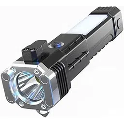 TRIVOT Rechargeable Hammer Torch Light – 6 in 1 LED 3W Torch Flashlight with Glass Breaker & Seat Belt Cutter, Long Distance Beam, Water Resistant, Portable Emergency Rechargeable Light for Home-picture-31