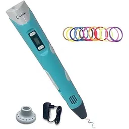 trocshop Trocshop3D Pen for Kids | 3D Pen with Adapter & 55 PLA 5 mtr (Blue)-picture-12