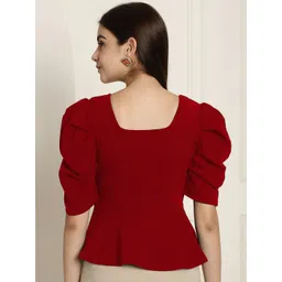 Tromko Puff Sleeve Peplum Top image 3