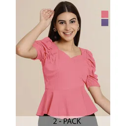 Tromko Sweetheart Neck Puff Sleeve Top-picture-20