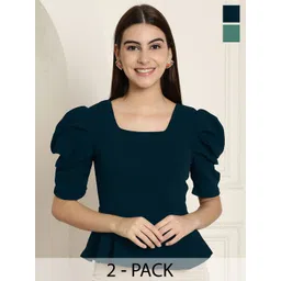 Tromko Women Pack of 2 Puff Sleeve Top-picture-24