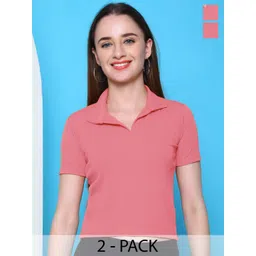 Tromko Women Pack OF 2 Shirt Collar Ribbed Crop Top-picture-22
