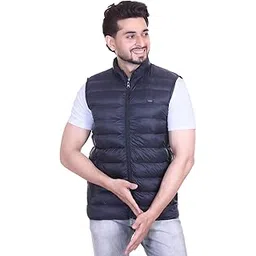 troo blue Winter Sleeveless Jacket for Men | Bomber Jacket Mens | Quilted standard length Puffer Jacket | Sleeveless Mens Jacket-picture-13