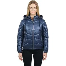 troo blue Women Winter Jacket with Hood | Warm Quilted Puffer women jacket | Stylish Casual Women jacket with Fur Lined Hood | Jacket For Woman, girl jacket-picture-10