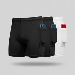 troopline Solid Men Black, Black, White Tights-picture-37