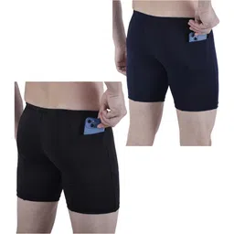 troopline Solid Men Black, Dark Blue Tights-picture-25