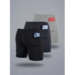 troopline Solid Men Black, Grey, Grey Tights-picture-39