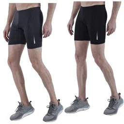 troopline Solid Men Black, Grey Tights-picture-23