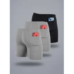 troopline Solid Men Grey, Grey, Black Tights-picture-34