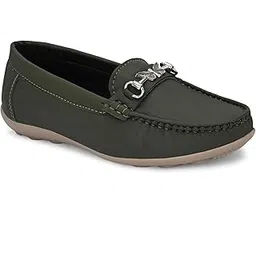 trotus Women's Rich Quality|Comfortable|Lightweight|Casualwear Synthetic Leather Buckle Loafer's-picture-26