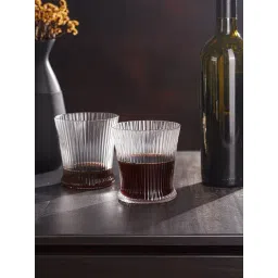 Troveas Transparent Wave Stemless Wine Glasses - Set of 4 (270 ml)-picture-44