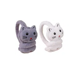 Trubliz Unisex Kids Set Of 2 Grey And White Chill Wrap Ear Muffs-picture-10