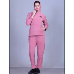TRUDO Women Heavy Winter Woollen Hodded Sweatshirt and Pyjamas Night suit-picture-40