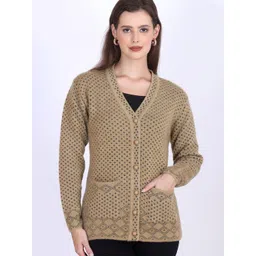 TRUDO Women Woollen self Design Full Sleeve Cardigan-picture-25