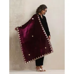 true Browns Wine Plain Stole-picture-27