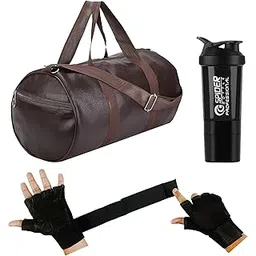 true indian (2024 New) Gym Accessories Combo Set for Men and Women Workout with Duffle bag,Gym Shaker,2in1 Gloves - All-in-One Fitness Gym Kit (Pack of 3) (BROWN) (BROWN)-picture-26