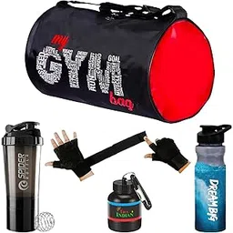true indian Gym Bag Combo for Men Gym Bag with Shoe Compartment and Shaker Bottle Sipper Bottle Gym Gloves Whey Container Gym kit for Men and Women Gym Bag & Fitness Kit & My Gym Bag Combo-picture-29
