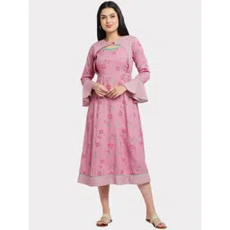 True Shape Floral Printed Bell Sleeves Maternity A-Line Dress-picture-33