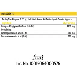 truebasics -3 Fish Oil Triple Strength, 560mg EPA & 400mg DHA (90 No) image 3