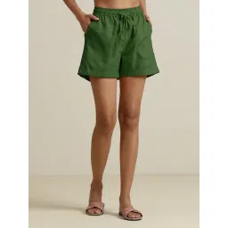 trueBrowns Green Plain Shorts-picture-16
