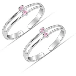 truesilver acpl 925 Sterling Silver CZ Toe Ring for Women | BIS Hallmarked Traditional Classic Cubic Zirconia Toe Rings | Elegant and Comfortable Toering Jewelry Gift | Anniversary, Birthday, Wedding Gifts-picture-41