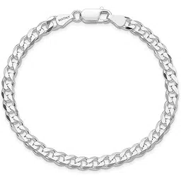 truesilver acpl Solid 925 Sterling Silver Curb Chain Bracelet for Men | BIS Hallmarked 6mm, 7mm Diamond Cut Cuban Link Curb Chain Bracelet (7.5, 8, 8.5 & 9 Inches)-picture-55
