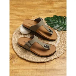 Truffle Collection Buckle Detail Open Toe Flats-picture-31