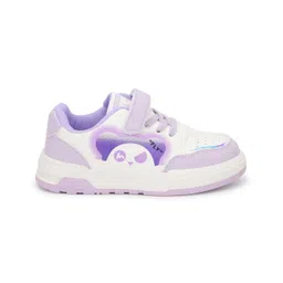 TRUFFLE COLLECTION Panda Designed Colour Blocked Sneakers - Purple & White image 5