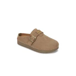 Truffle Collection Suede Flatform Sandals with Buckles-picture-21