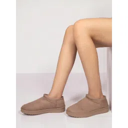 Truffle Collection Women Beige Solid Boots-picture-10