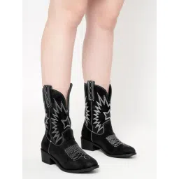 Truffle Collection Women's Black Cowboy Boots-picture-37