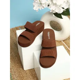 Truffle Collection Women's Coffee Brown Casual Wedges-picture-30