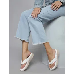 Truffle Collection Women's Cream Thong Wedges-picture-17