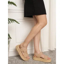 Truffle Collection Women's Khaki Ankle Strap Sandals-picture-35