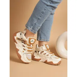 Truffle Collection Women's White & Brown Sneakers-picture-24