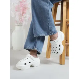 Truffle Collection Women's White Back Strap Clogs-picture-31