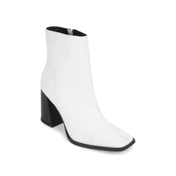 Truffle Collection Women's White Casual Booties-picture-16