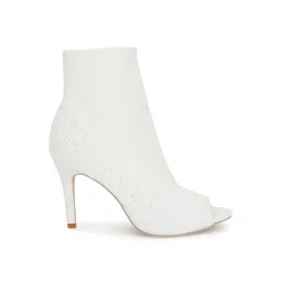 Truffle Collection Women's White Peeptoe Boots image 2