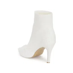 Truffle Collection Women's White Peeptoe Boots image 5
