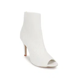 Truffle Collection Women's White Peeptoe Boots image 3