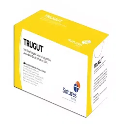 Trugut 12 Foils 1 USP 152 cm Yellow Plain and Chromic Absorbable Catgut Suture Box SN 4275-picture-14