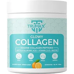 TRUMAX Marine Collagen Supplement 100g | Collagen Peptides Powder for Women & Men with Vitamin C, Biotin & Hyaluronic Acid | Supports Skin, Hair, Nails & Joints | Orange Flavor-picture-16